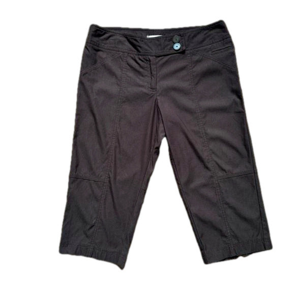 Laura Petites Chocolate Brown Capri Pants - Size 14 - Picture 1 of 9